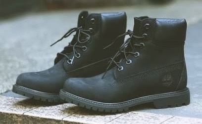 黒いTimberlandのブーツ